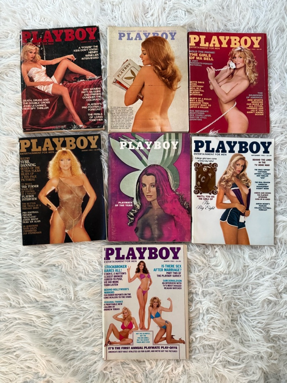 Playboy Magazines 70s And 80s Lot Of 7